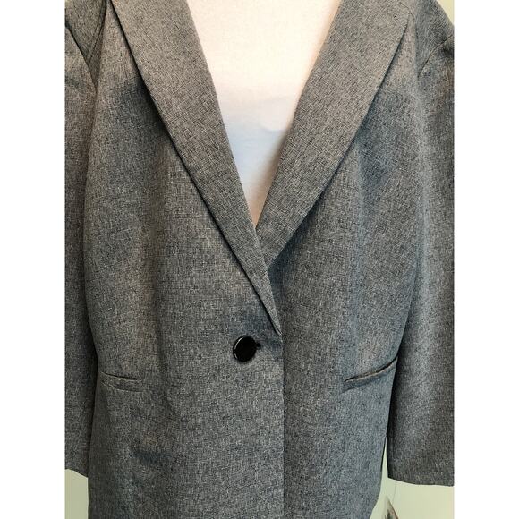 Le Suit Jacket Women’s Size 24W Single Button Heather Gray NEW - Picture 3 of 6